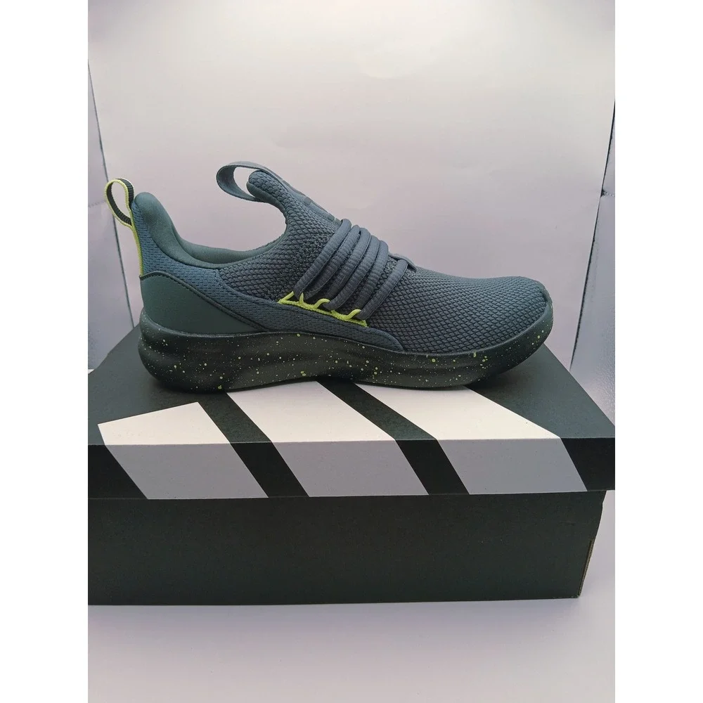 Adidas Lite Racer Adapt 7.0 K Kids Gray Black Lime Green Sneakers JR0814 Size 3